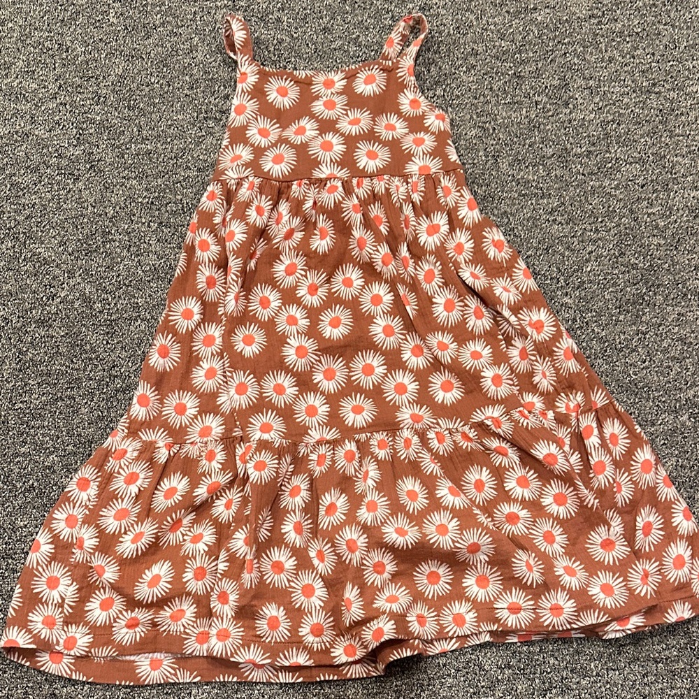 Hanna Andersson Brown and White Floral Kids Dress